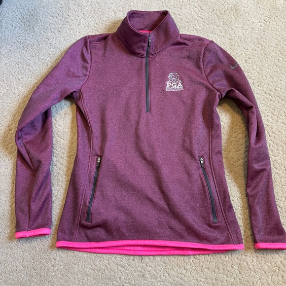 Nike Burgundy Quarter-Zip with PGA Logo 2015 Championship Whistling Straights - Picture 1 of 11
